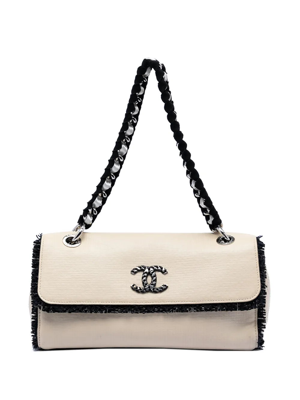 CHANEL Pre-Owned 2009-2010 Lambskin Tweedy Flap shoulder bag - Marrone