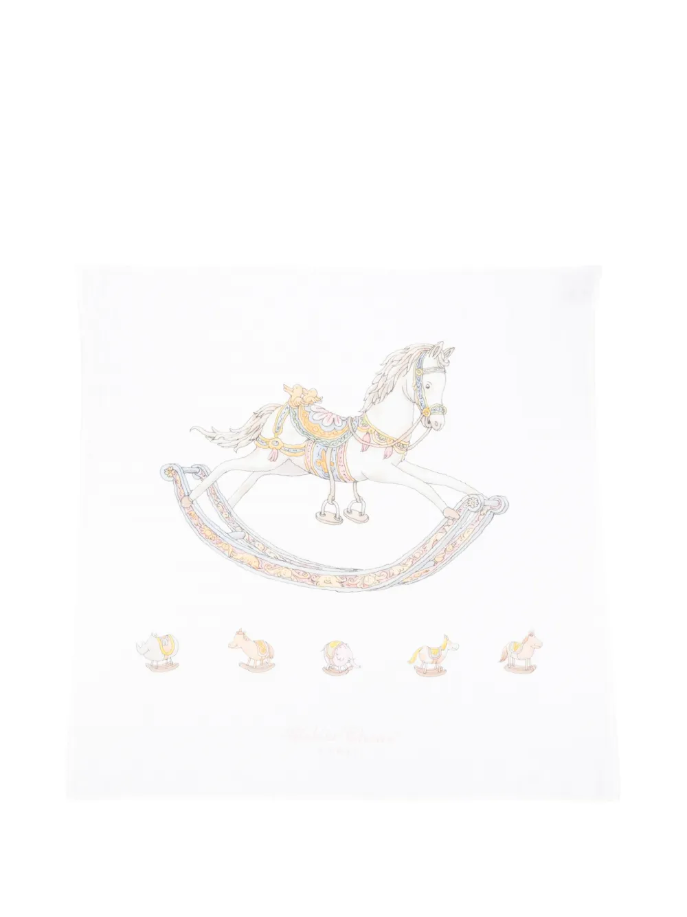 Atelier Choux rocking-horse print blanket - Bianco
