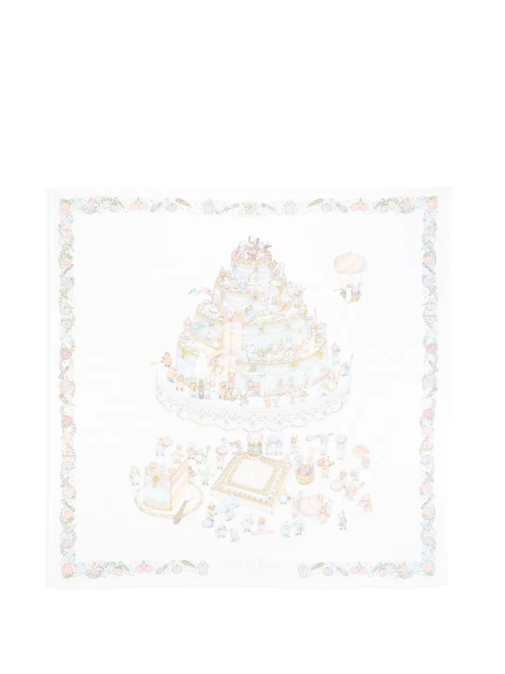 Atelier Choux graphic-print blanket - Bianco