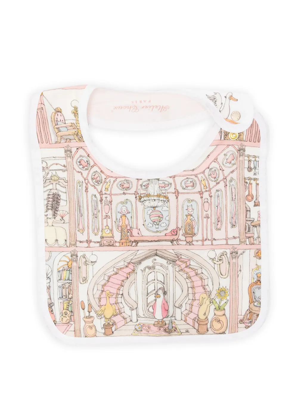 Atelier Choux printed bib - Nude