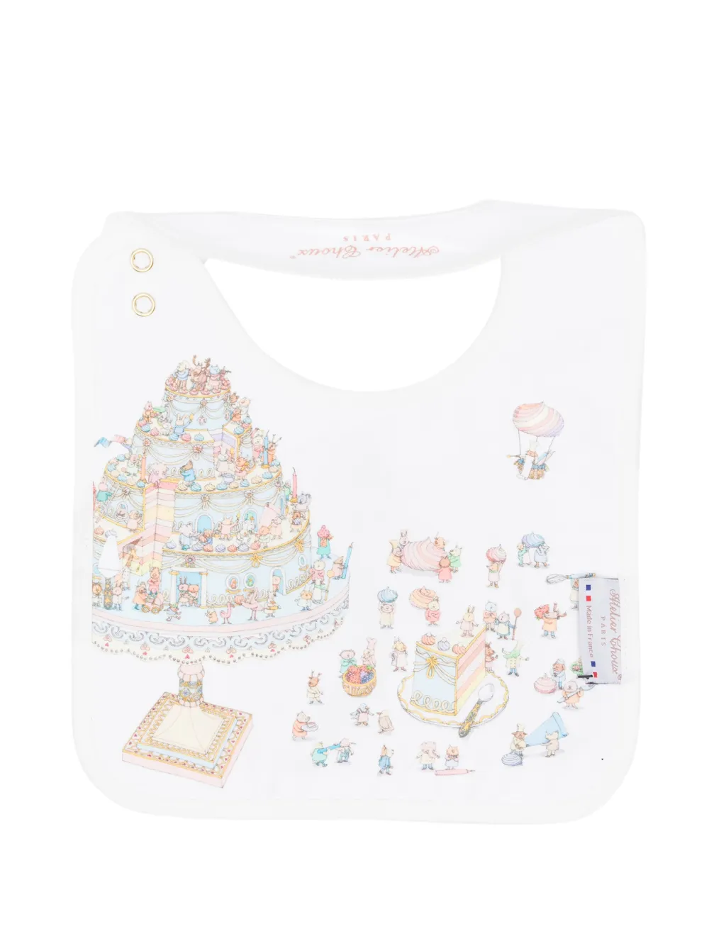 Atelier Choux Slabbetje met print Wit