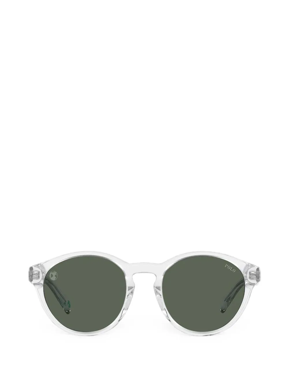POLO RALPH LAUREN KIDS logo-plaque round-frame sunglasses - Bianco