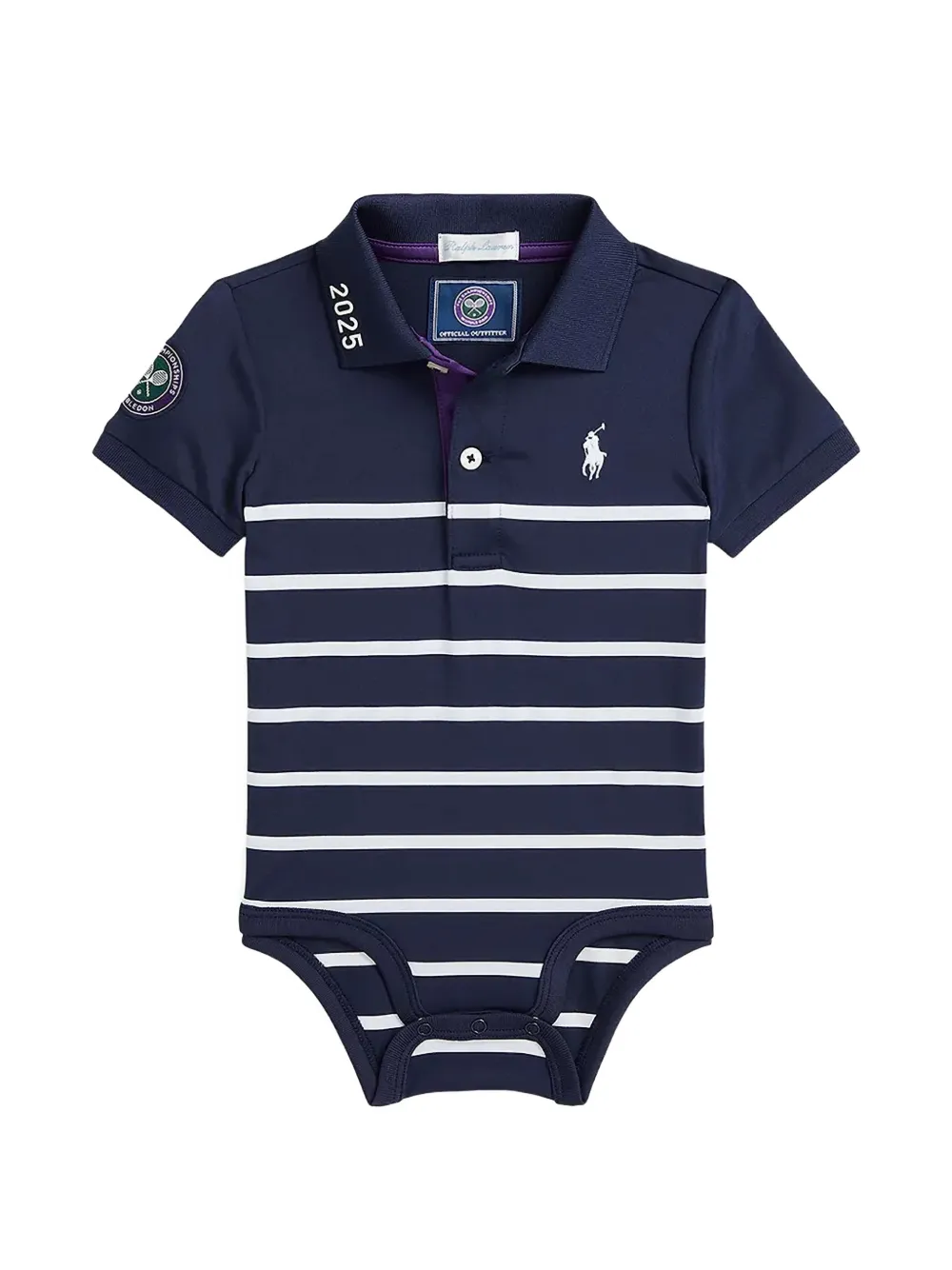 POLO RALPH LAUREN KIDS body rayé à logo brodé - Bleu POLO RALPH LAUREN KIDS body rayé à logo brodé - Bleu