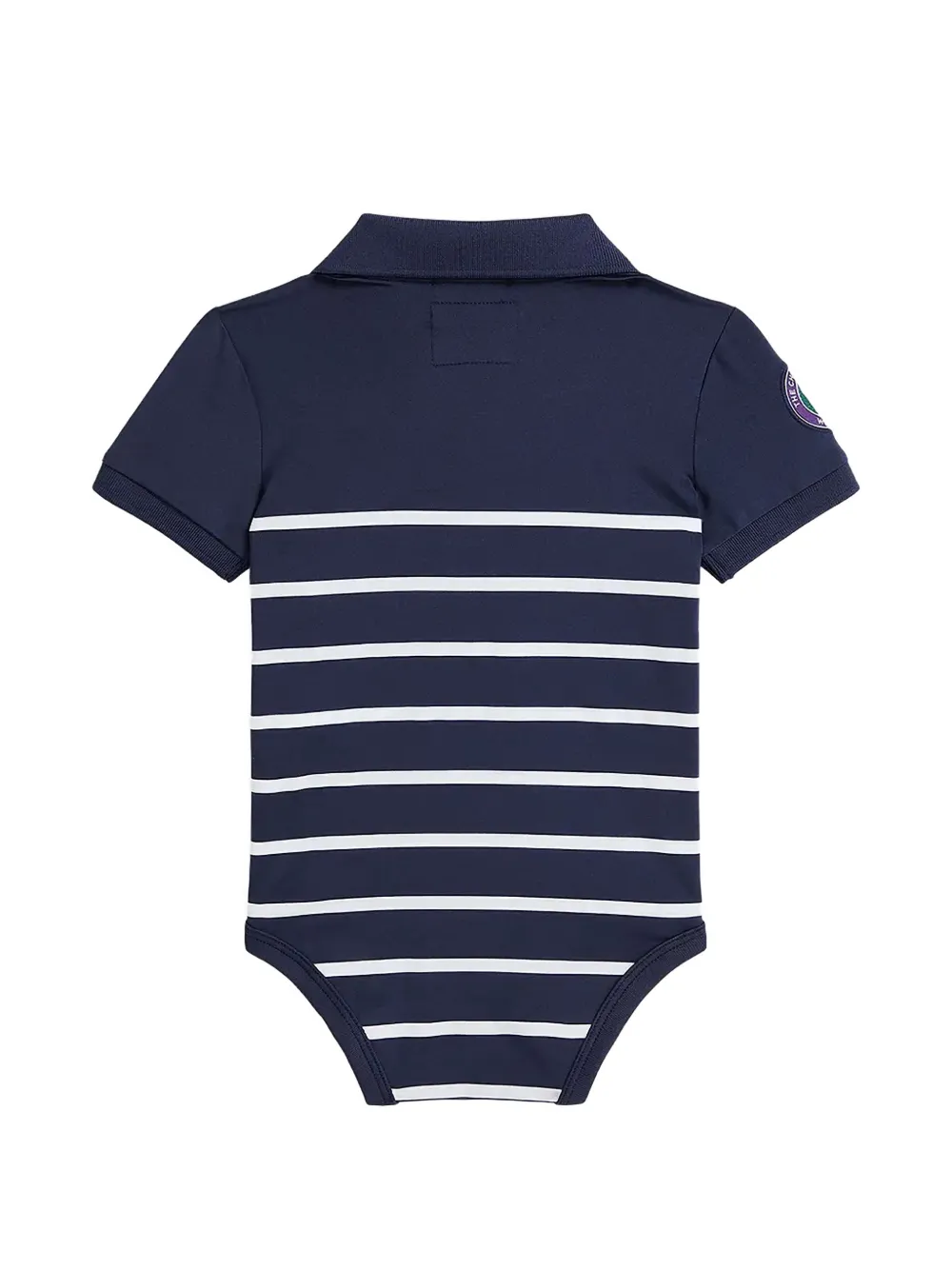 POLO RALPH LAUREN KIDS Gestreepte romper met geborduurd logo Blauw