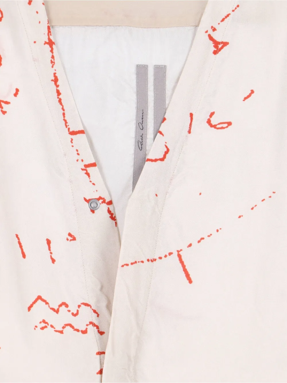 Rick Owens Overhemd met lange mouwen en grafische print Beige