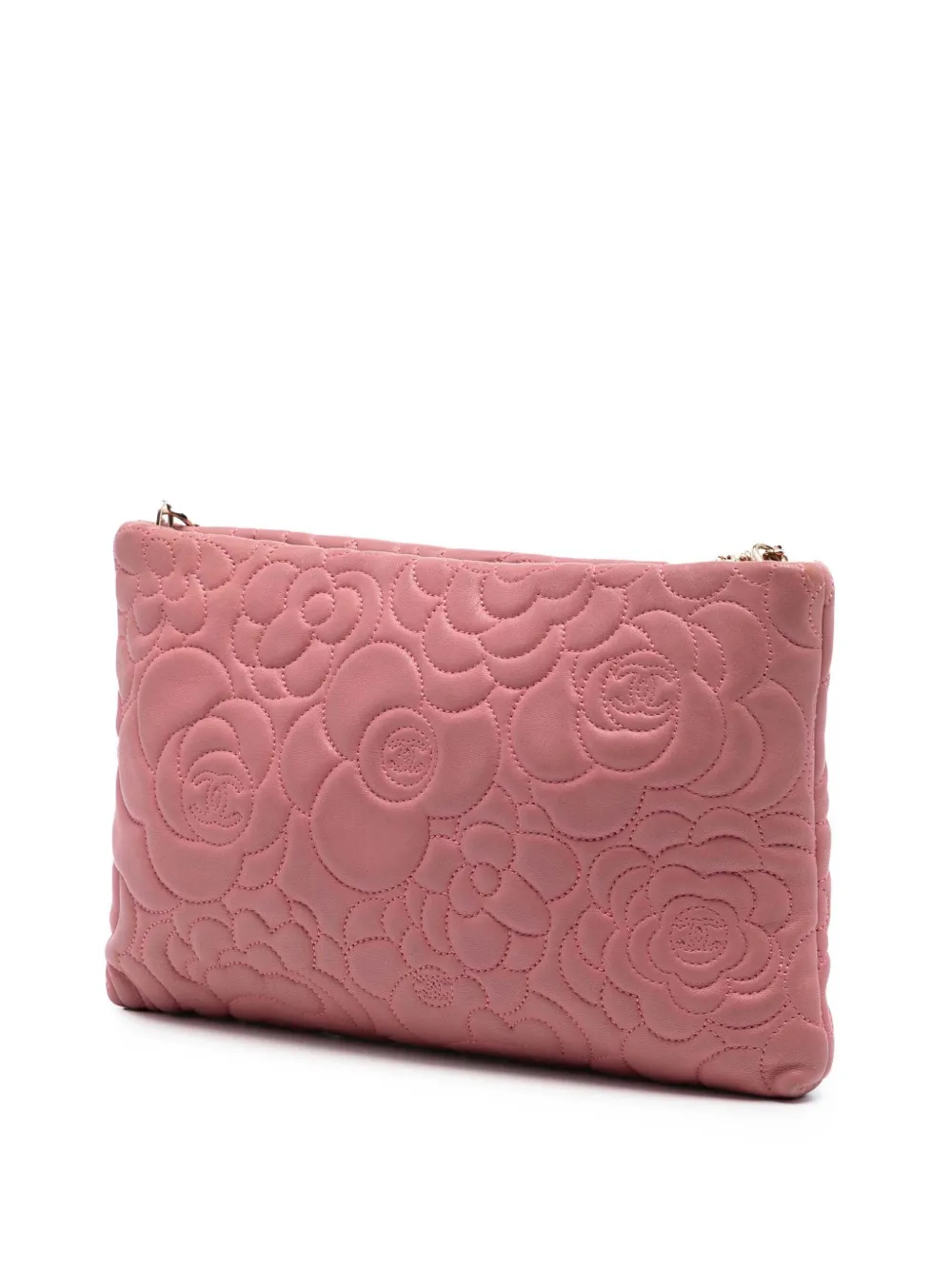 2013-2014 Embossed Lambskin Camellia Chain Pochette Shoulder Bag