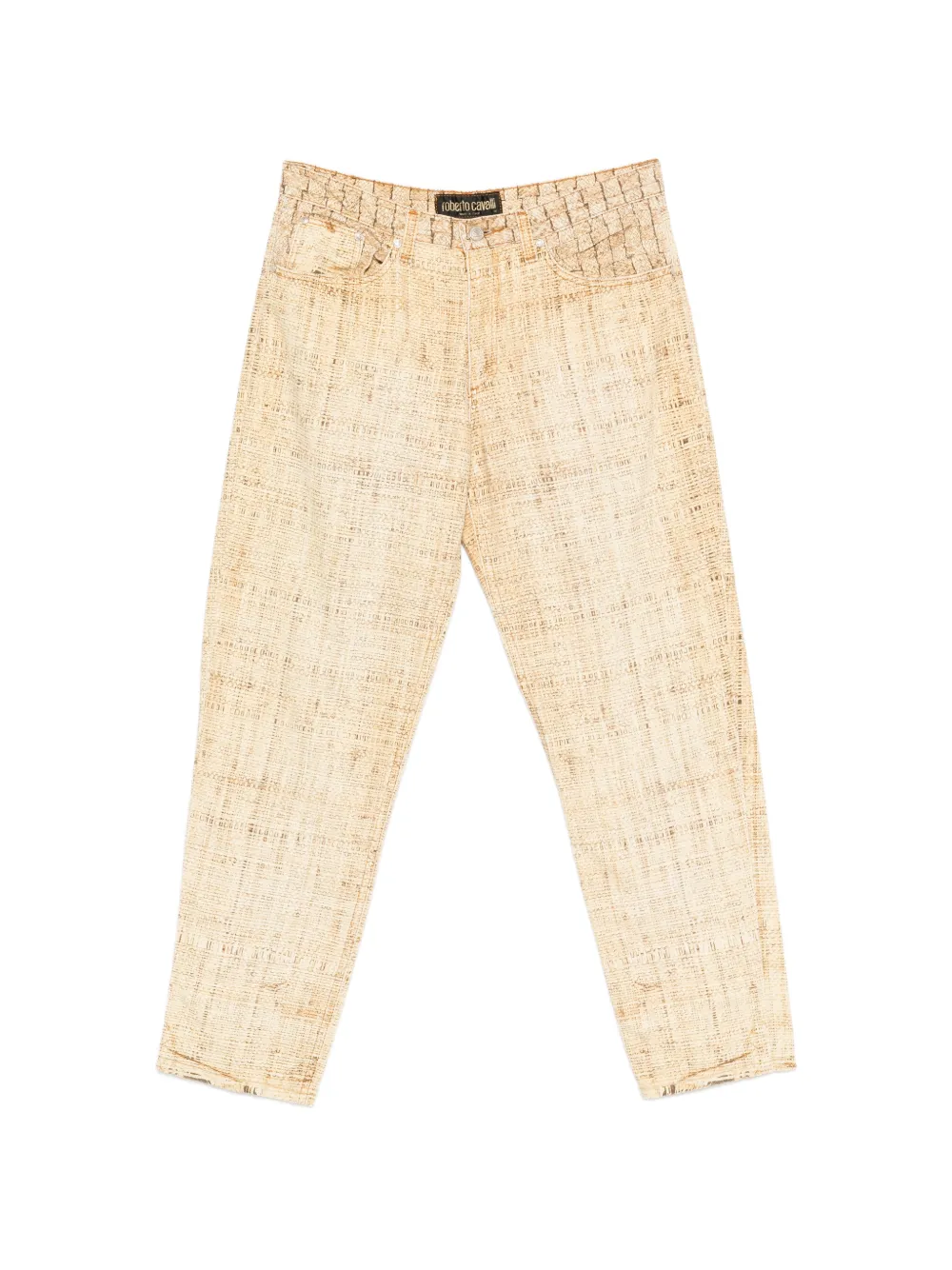 Roberto Cavalli Vintage 1990s textured trousers - Toni neutri