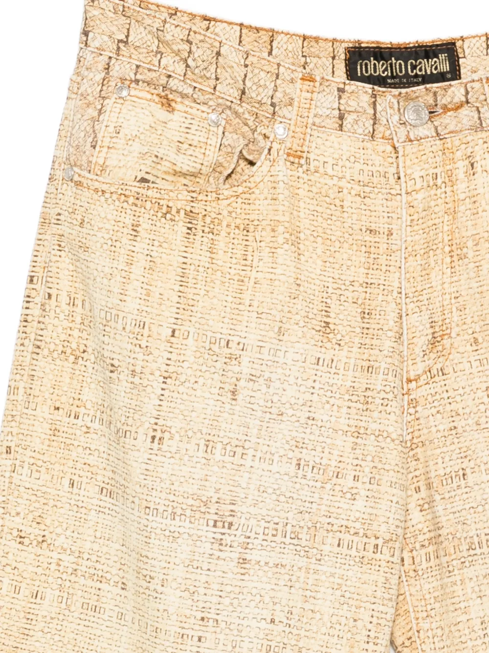 Roberto Cavalli Vintage 1990s テクスチャード パンツ | ニュートラル