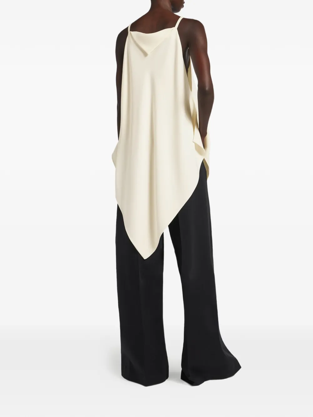 Balenciaga Blouse met spaghettibandjes en V-hals Beige