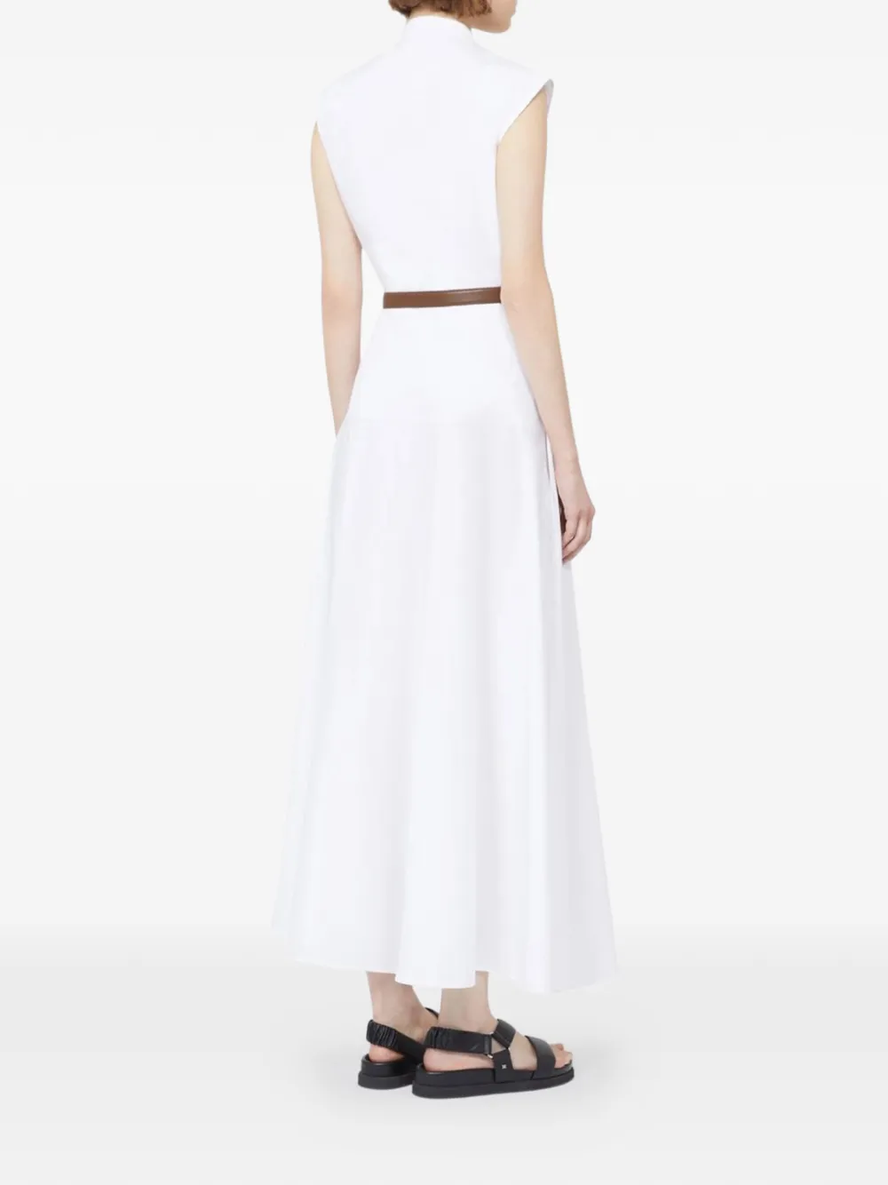  Max Mara Belted Maxi Dress - White 