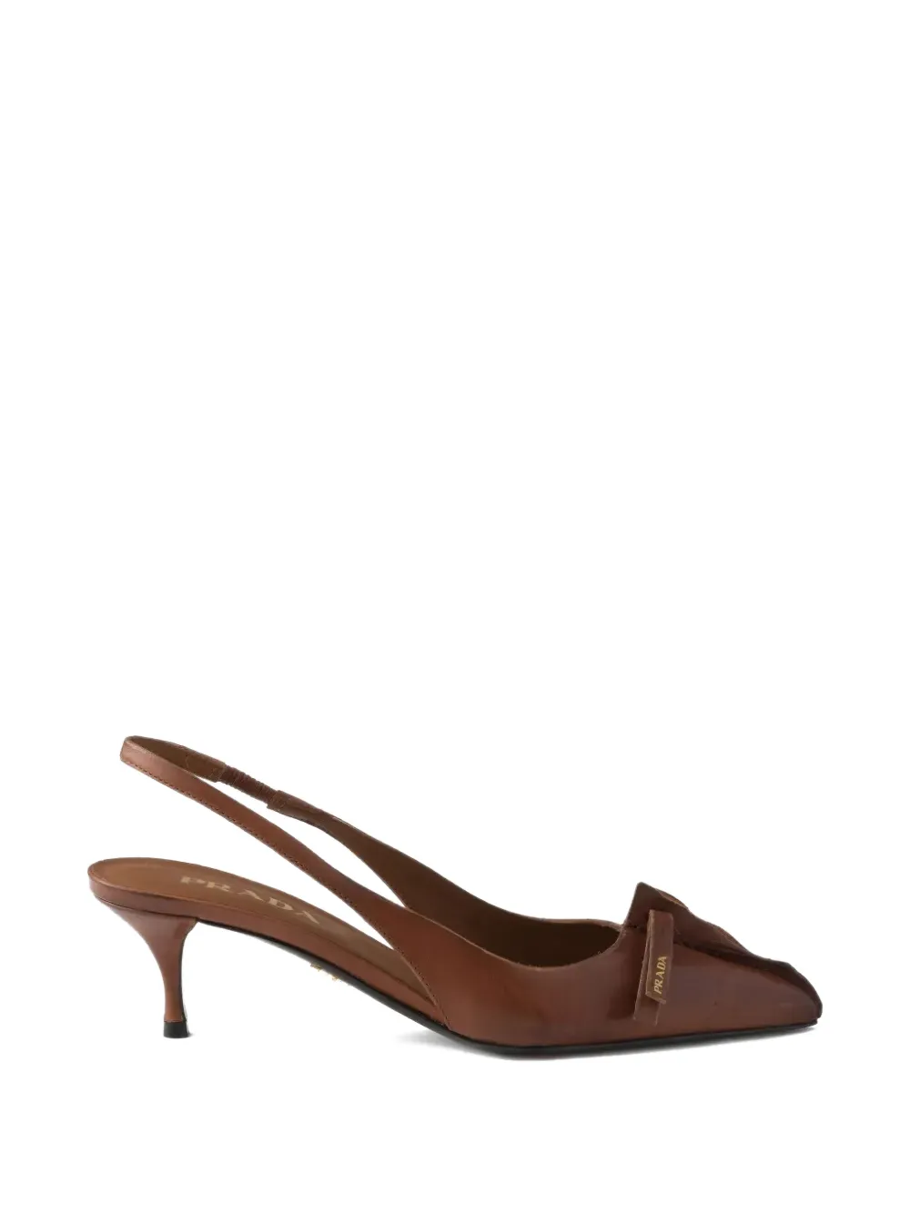 Prada leather heeled pumps - Marrone