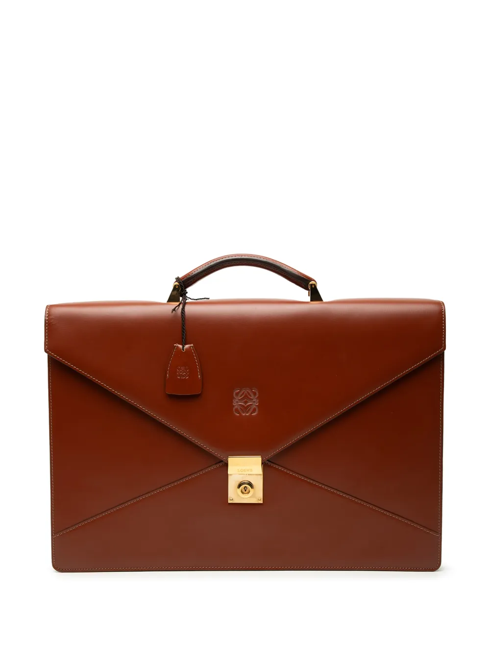 Loewe Pre-Owned 2000-2025 Leather business bag - Braun