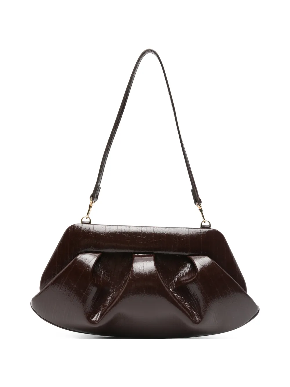 Themoirè Bios textured clutch bag - Marrone