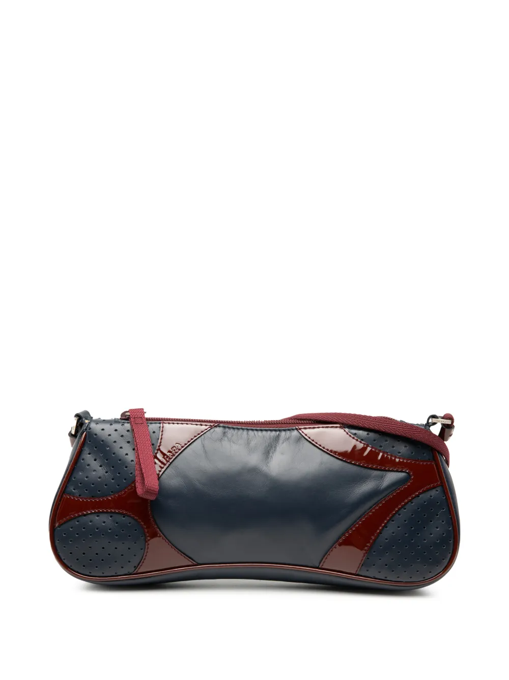 Prada Pre-Owned 2000-2025 Patent Trimmed Vitello Drive crossbody bag - Blu