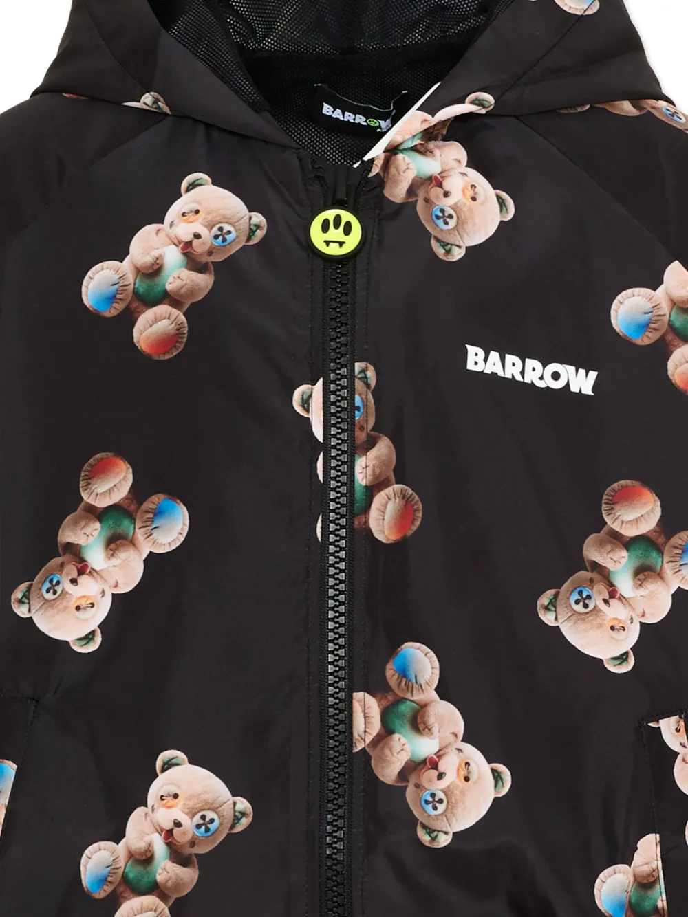 Barrow kids Jack met capuchon en teddy-print Zwart