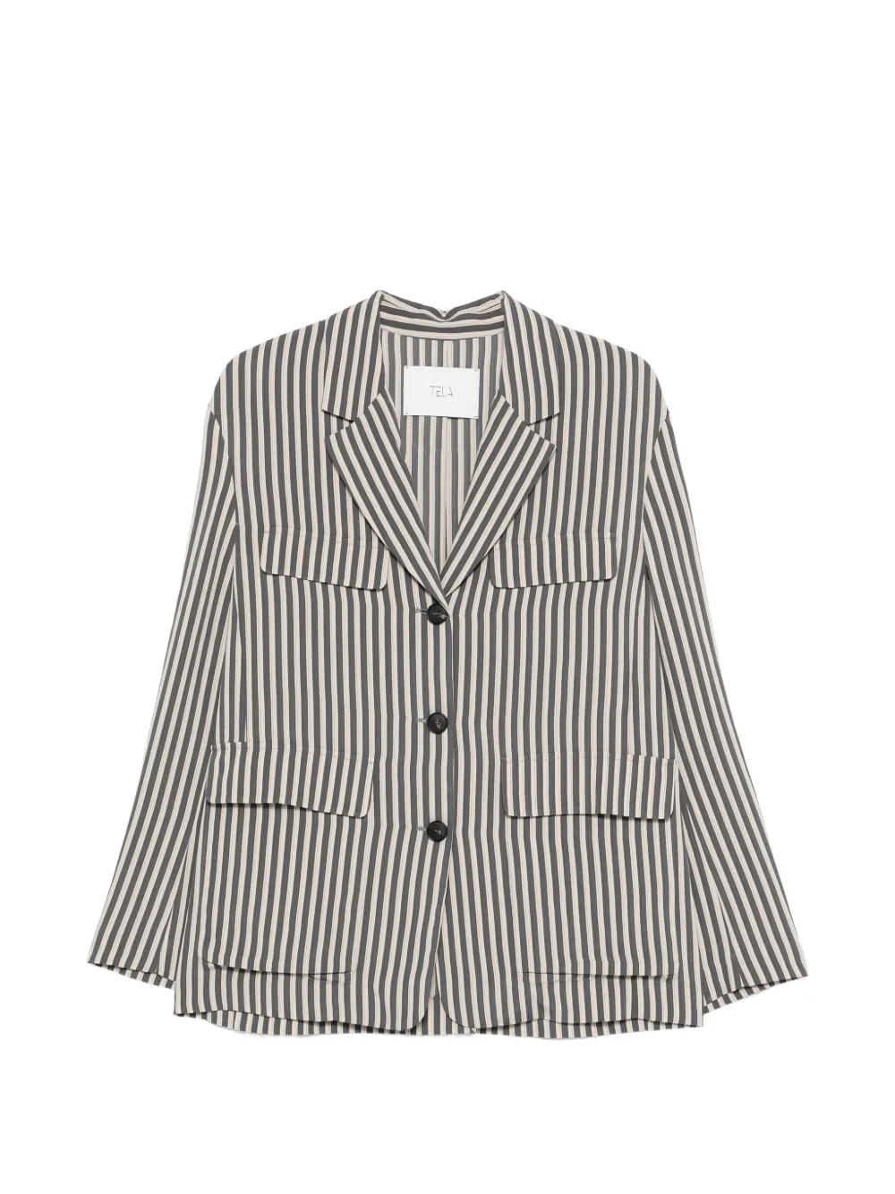 Tela Tangeri striped pocket blazer - Grigio