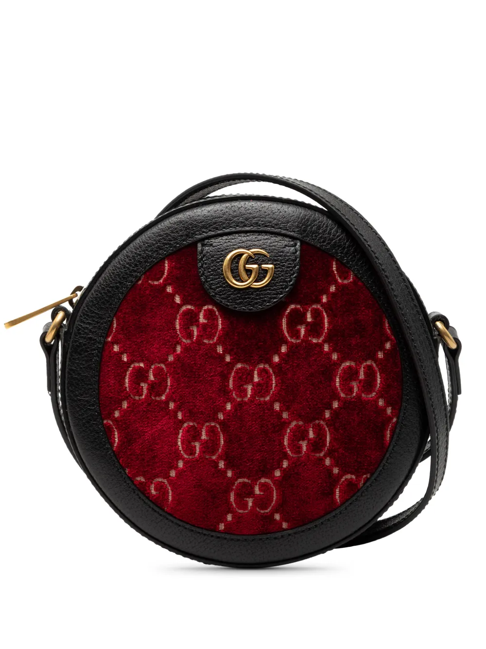 Gucci Pre-Owned 2000-2015 GG Marmont Velvet Round crossbody bag - Rosso