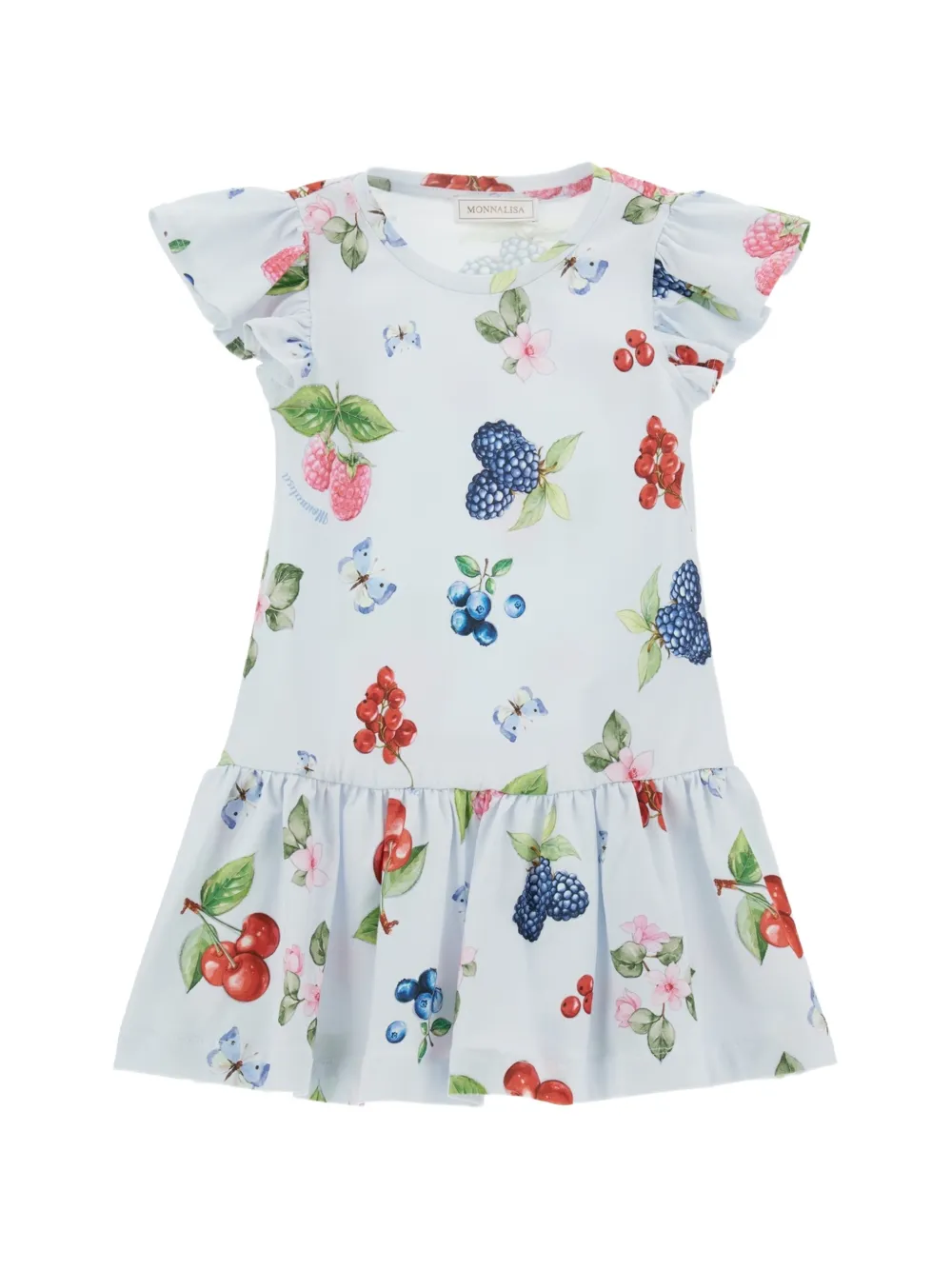 Monnalisa berry-print dress - Bianco
