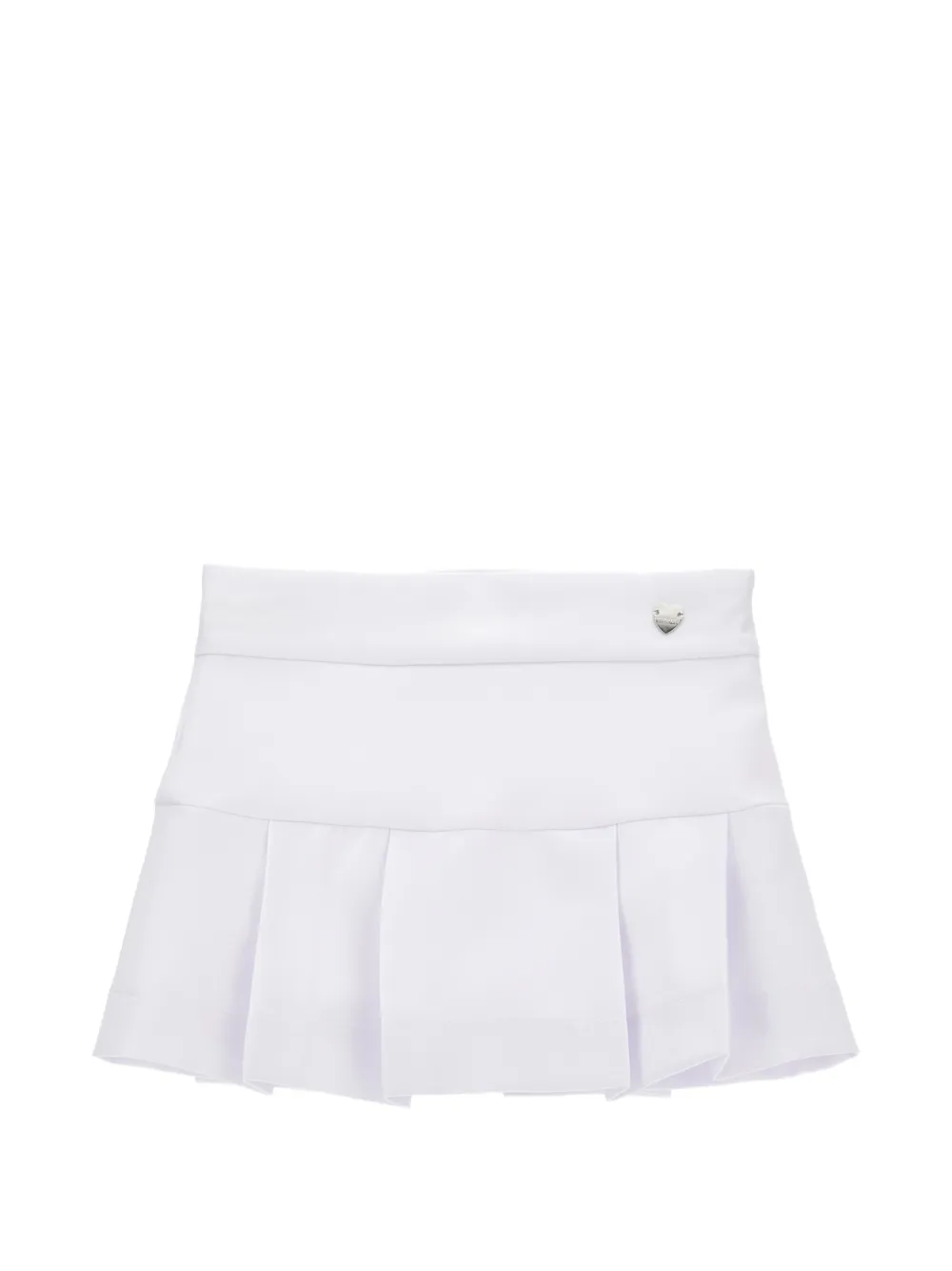 Monnalisa pleated logo-plaque skirt - Bianco