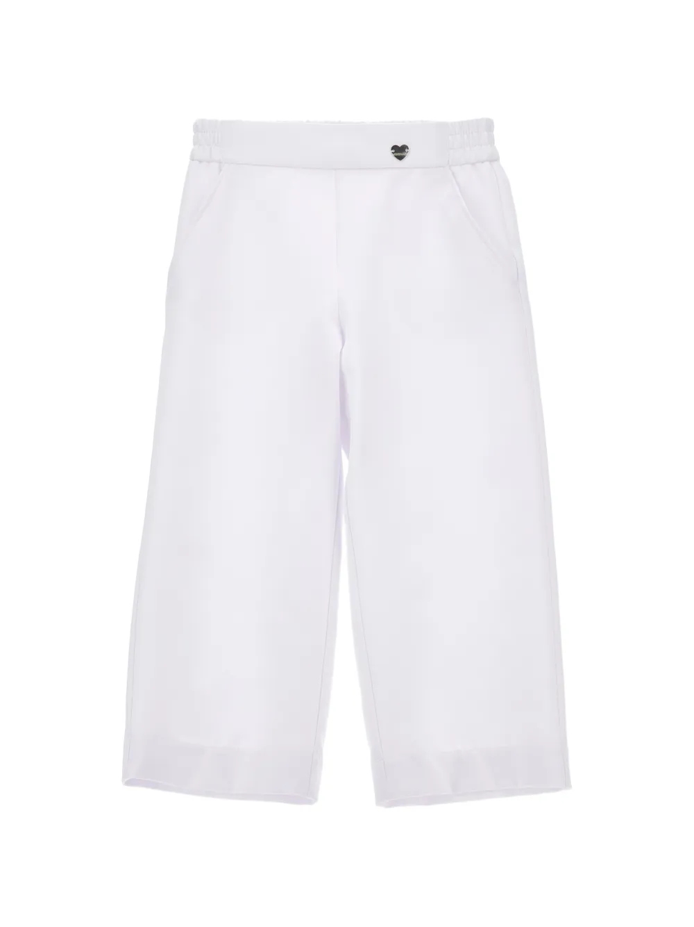 Monnalisa heart-plaque trousers - White