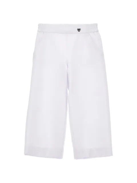 Monnalisa heart-plaque trousers