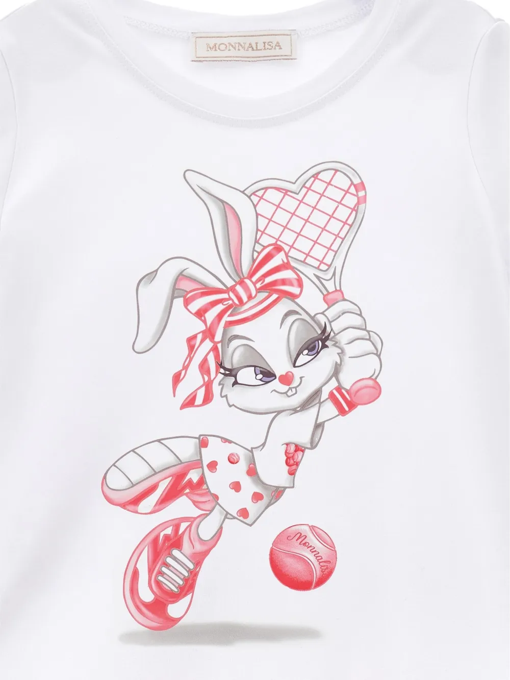 Monnalisa Geplooide jurk met grafische print Wit