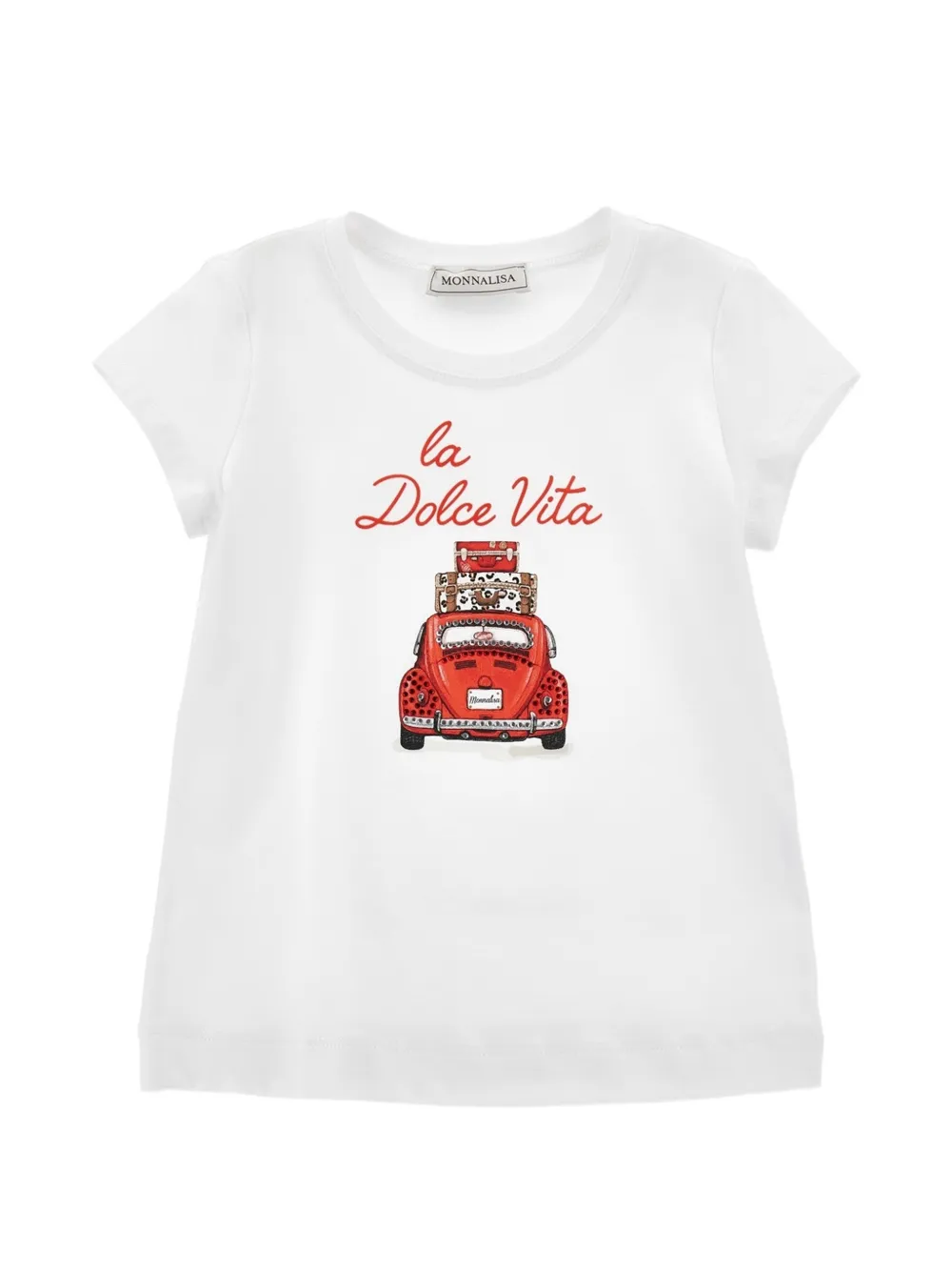 Monnalisa La Dolce Vita cotton T-shirt - Bianco