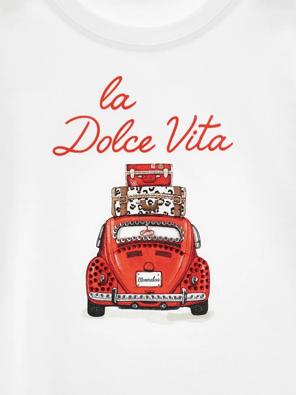 Monnalisa La Dolce Vita katoenen T-shirt Wit