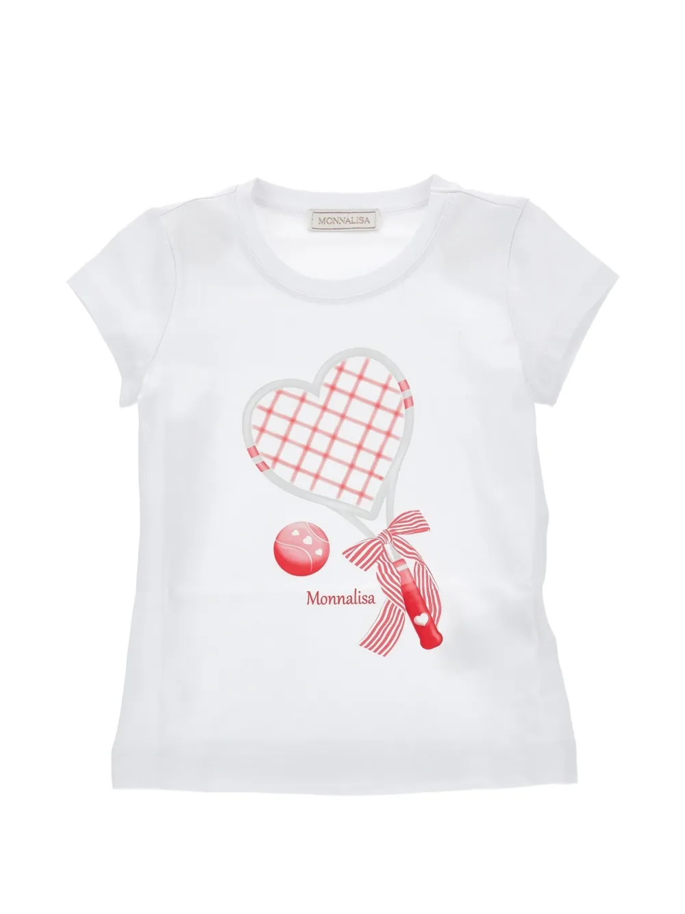Monnalisa racket-print T-shirt - Bianco
