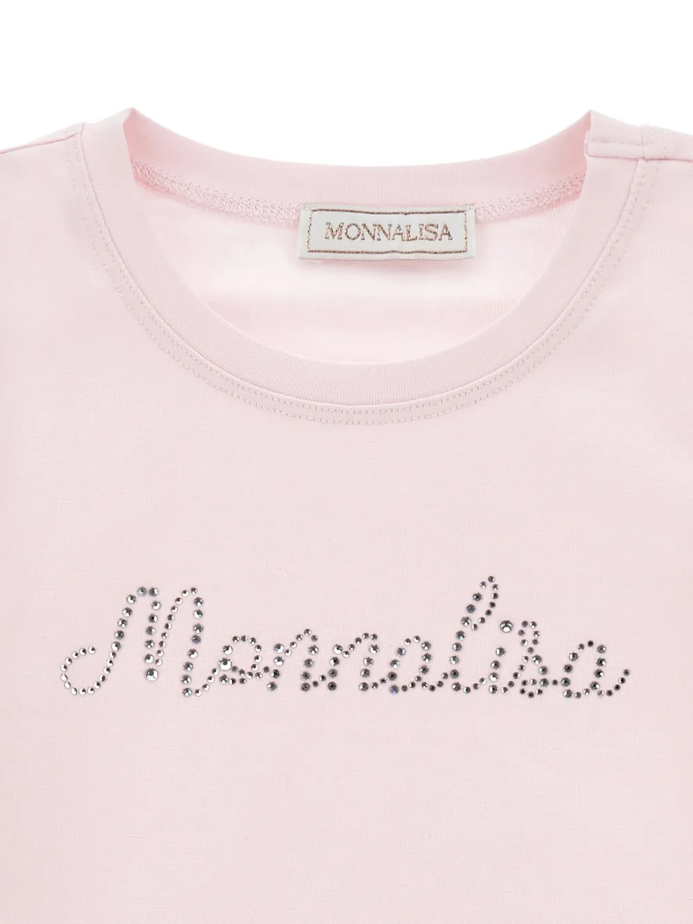  Monnalisa Camiseta Con Apliques De Strass - Rosa 