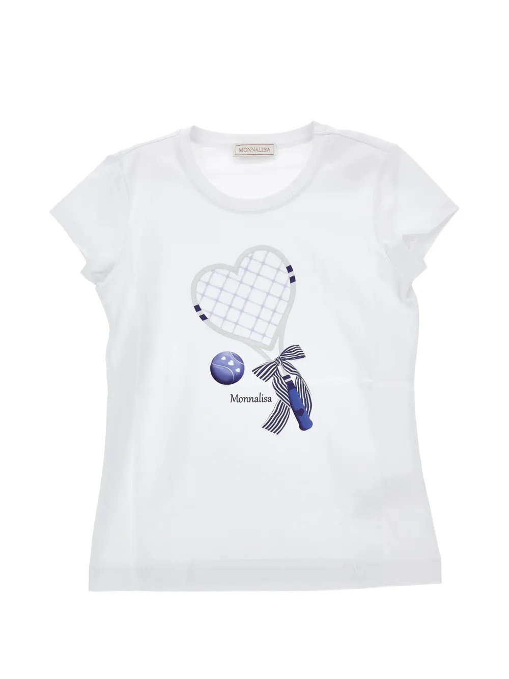 Monnalisa racket-print T-shirt - Bianco