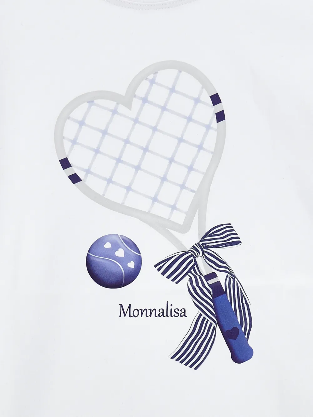 Monnalisa T-shirt met racketprint Wit