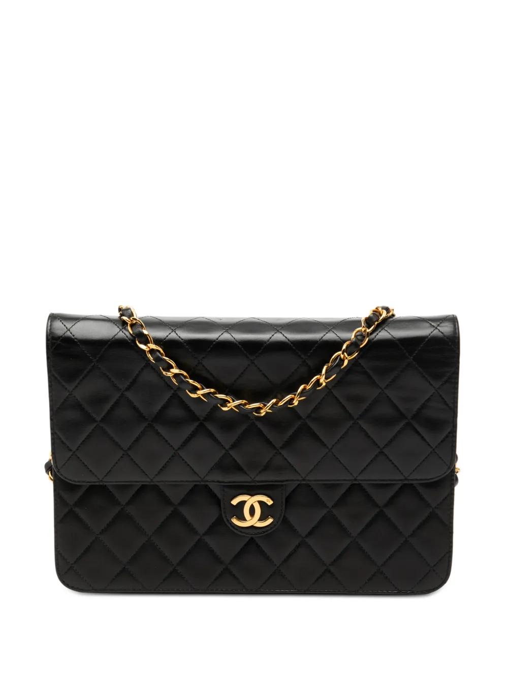 CHANEL Pre-Owned 1997-1999 Medium CC Quilted Lambskin Single Flap shoulder bag - Nero