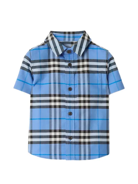Burberry Kids camisa a cuadros manga corta