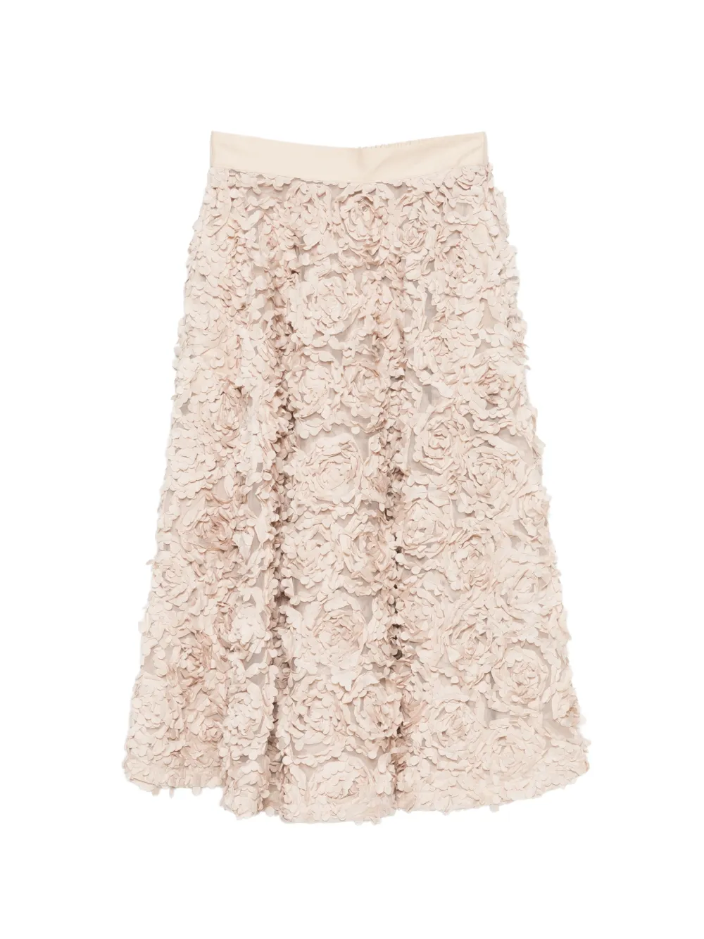 White Sand Jodie floral-detail midi skirt - Toni neutri