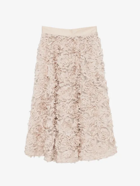 White Sand Jodie floral-detail midi skirt