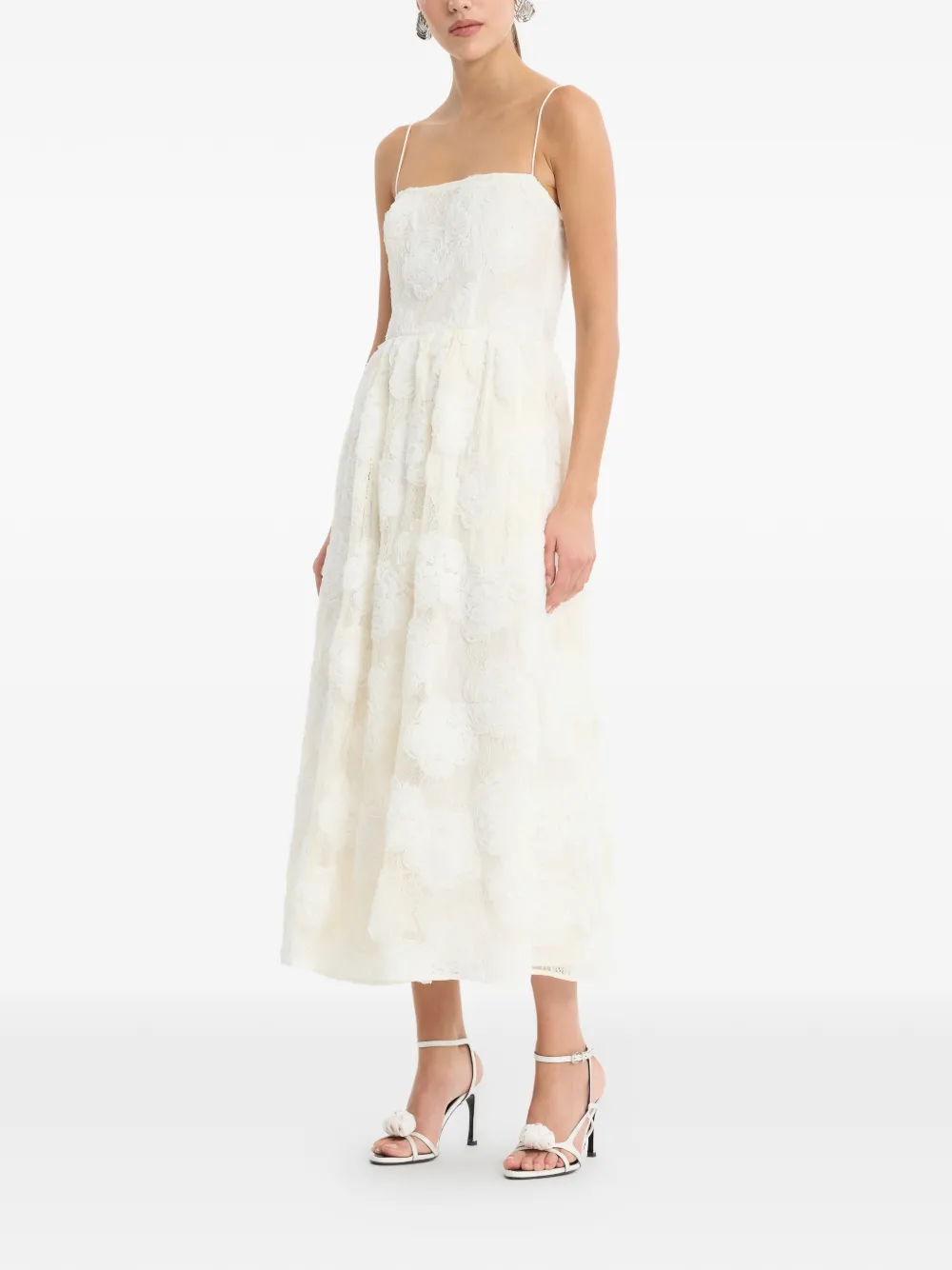 ROTATE BIRGER CHRISTENSEN Jurk met bloemenpatch Beige