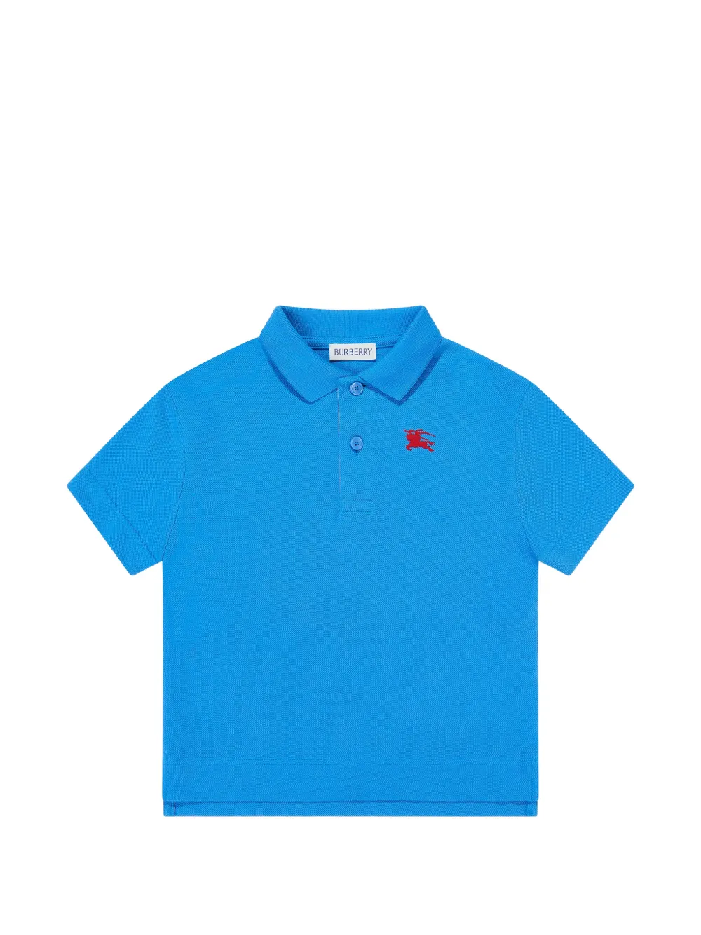 Burberry Kids logo-embroidered piqué polo shirt - Blu