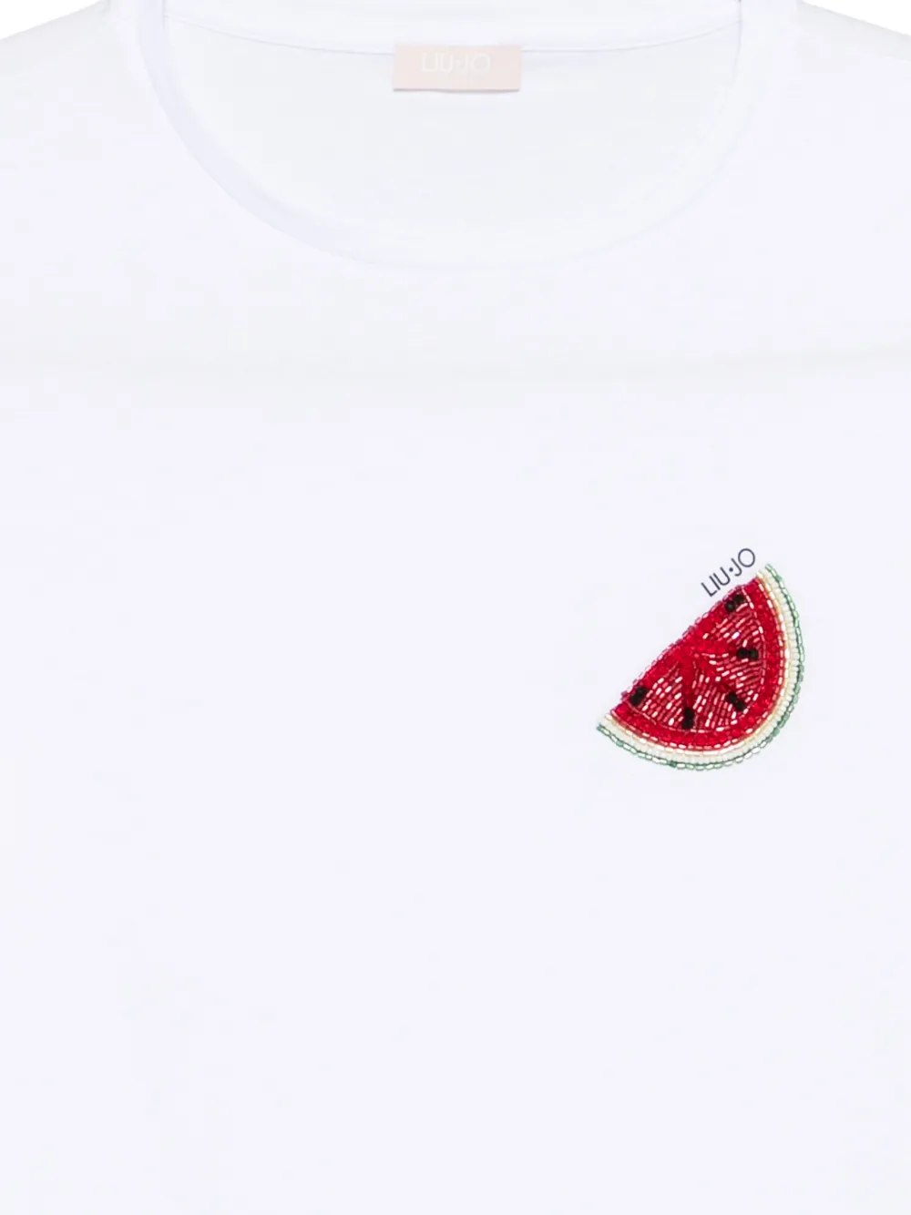  Liu Jo Crew-neck Embroidered T-shirt - White 