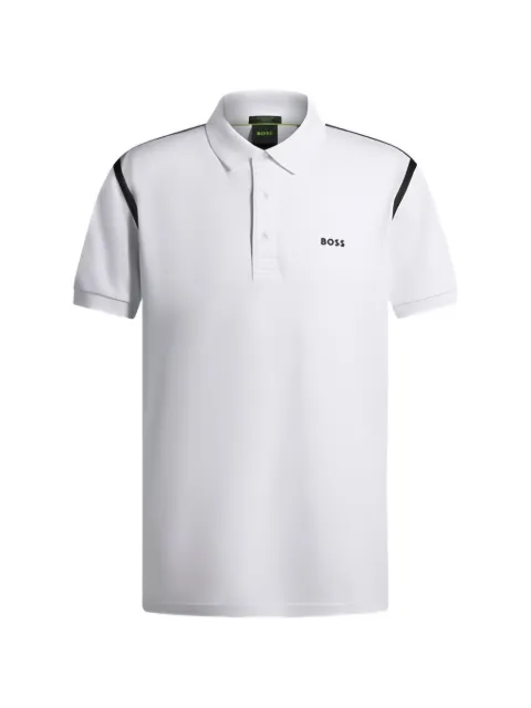 BOSS Camisa polo com listras contrastantes