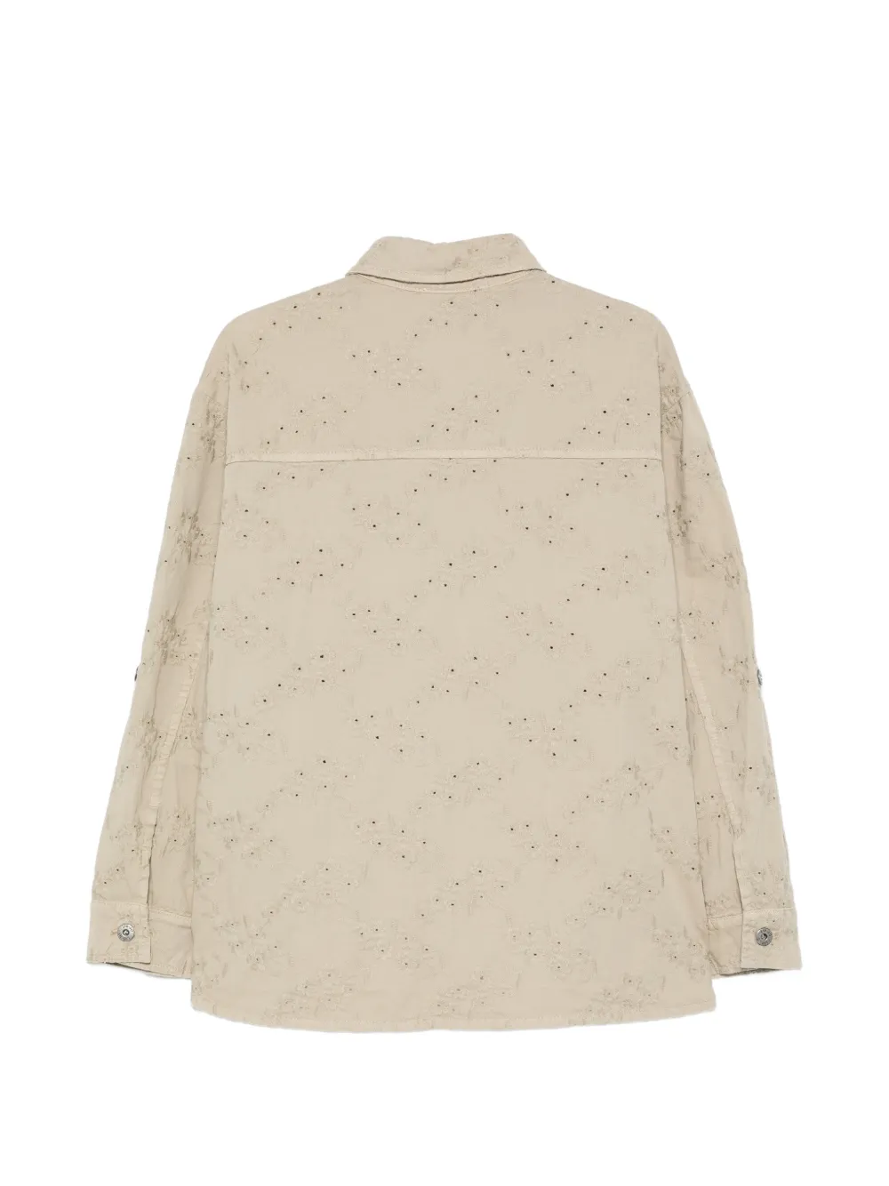  Liu Jo Pockets Eyelet Cotton Jacket - Neutrals 