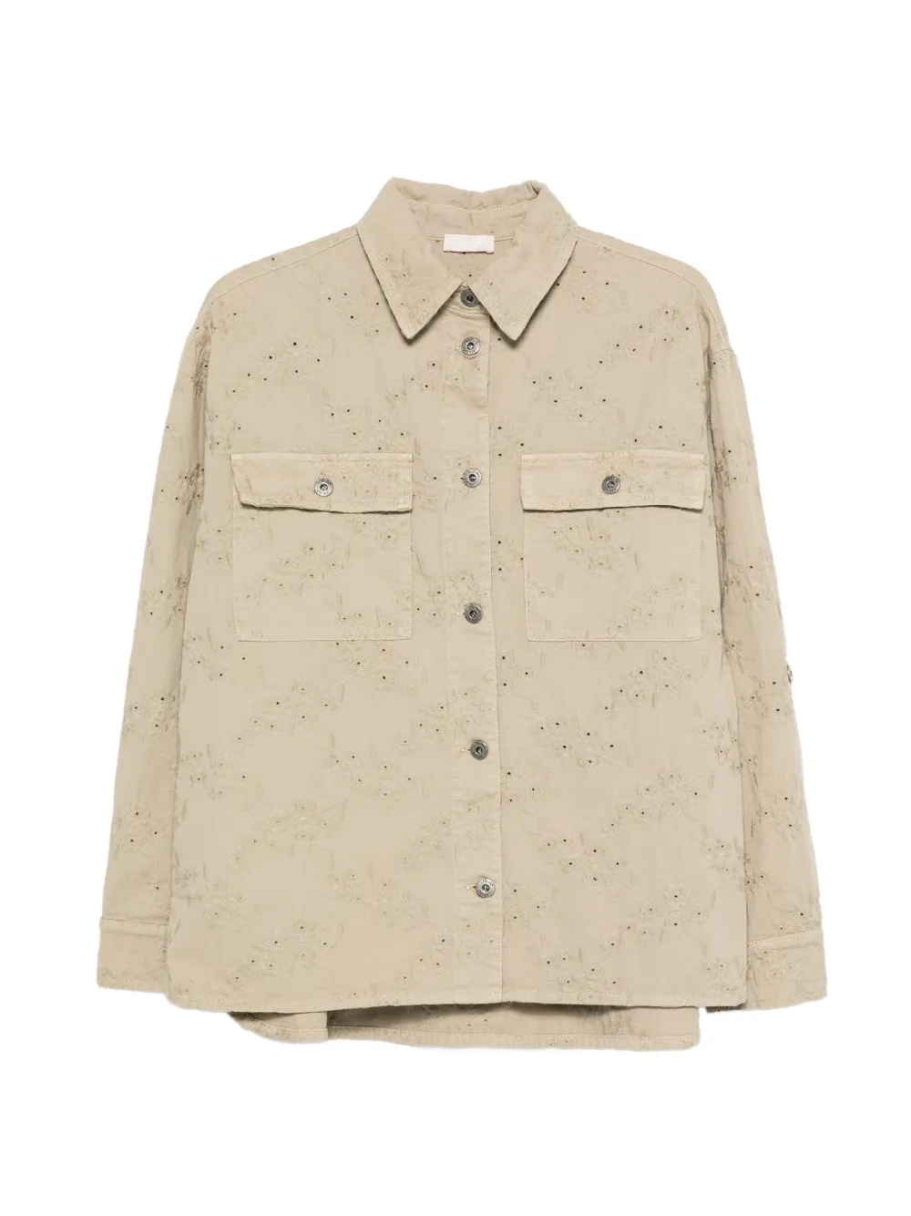 LIU JO pockets eyelet cotton jacket - Toni neutri