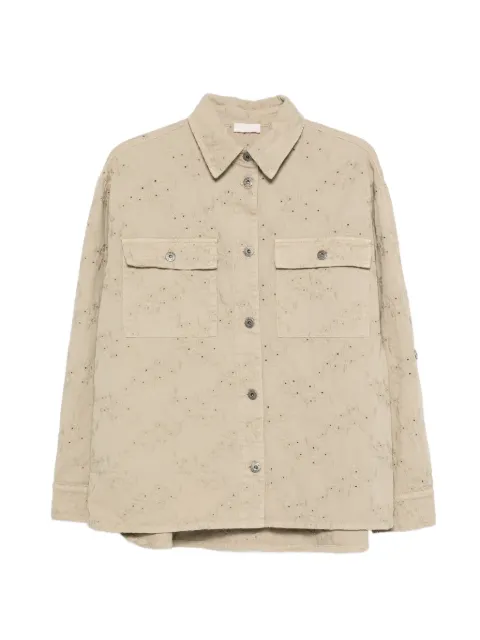 LIU JO pockets eyelet cotton jacket