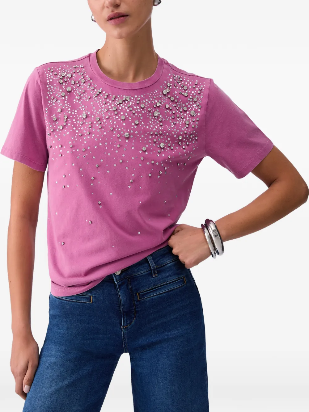 LIU JO embellished round-neck T-shirt - Rosa