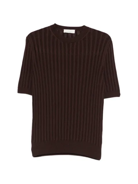 LUIGI GENTILE open-knit short-sleeved sweater