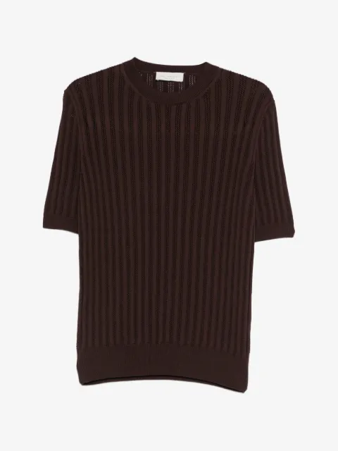 LUIGI GENTILE open-knit short-sleeved sweater