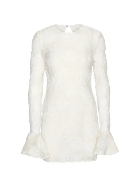 ROTATE BIRGER CHRISTENSEN flower mesh mini dress egret white 