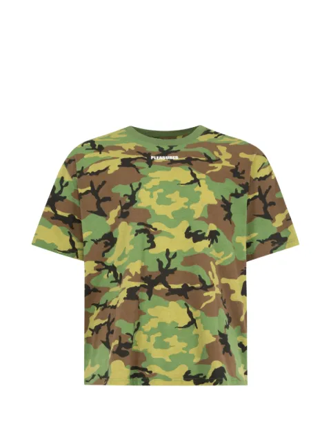 Pleasures Wordmark camouflage-pattern T-shirt