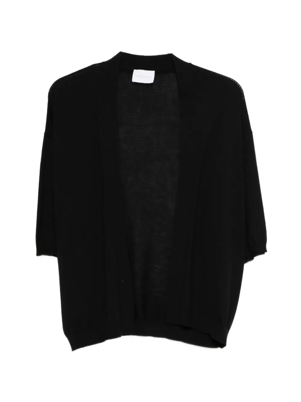 Solocascmir short-sleeved cardigan - Black