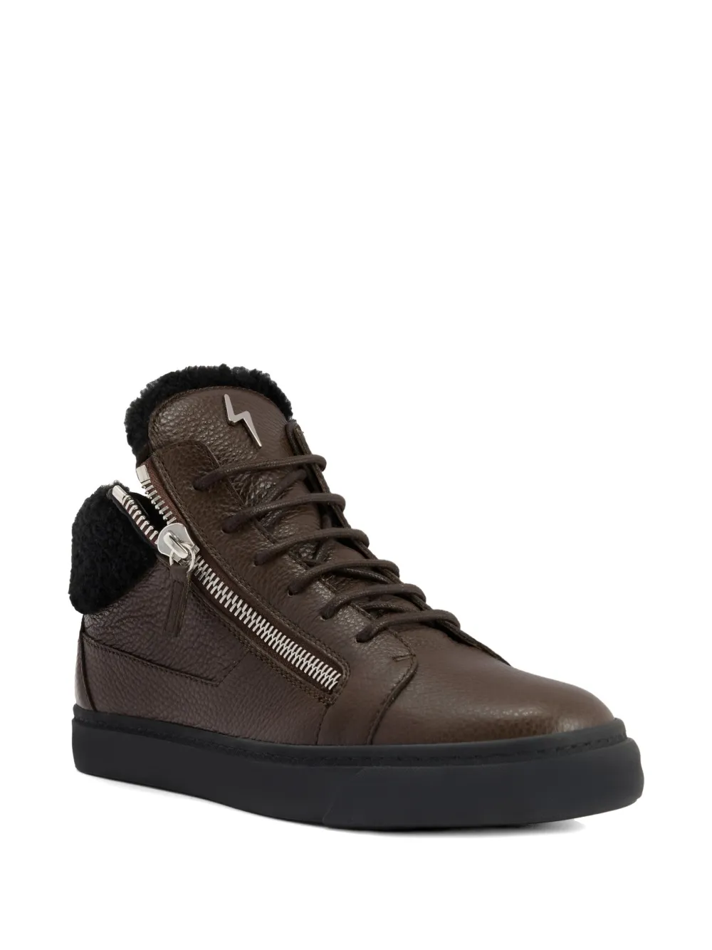 Giuseppe Zanotti Kriss leren sneakers met rits Bruin